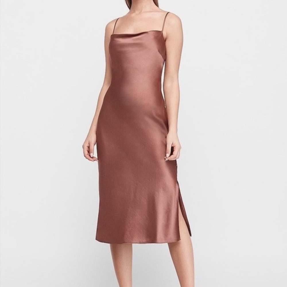 Express Brown midi Slip Dress